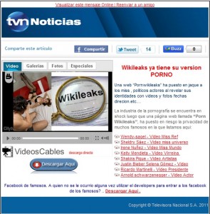Cuidado: Falso mensaje de “TVN” sobre Wikileaks - TeclaATecla
